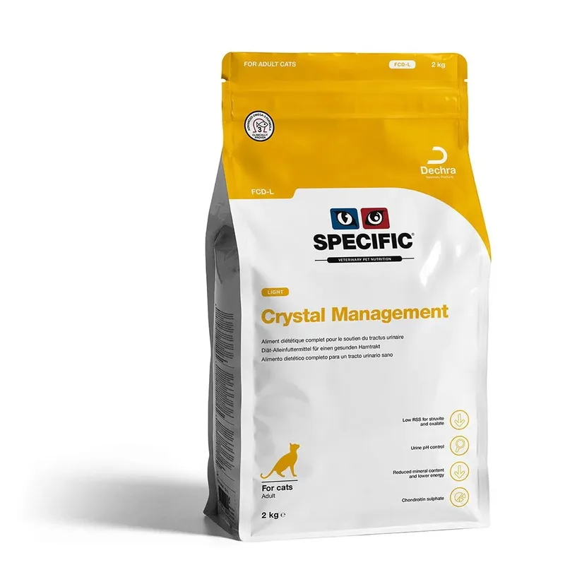Leichtes Katzenfutter Für Ausgewachsene Katzen Zur Kontrolle Von Felinen Fcd-l-kristallen 2kg von Specific – Produktfoto