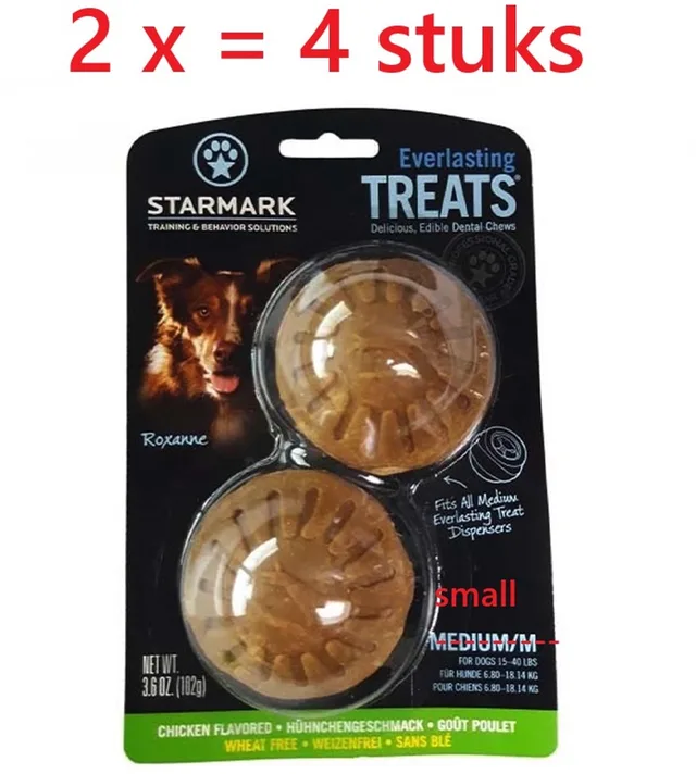 treats navulling - S - ** 2 X ** hondensnacks voor treatball S - kippenmaak 2st op blister = 4 stuks