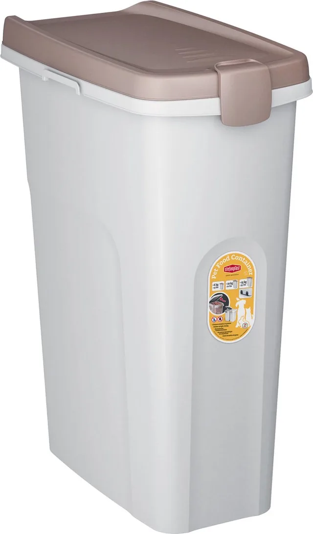 Voerton 40 liter voor circa 15 kg aan hondenvoer Bruin - Wit