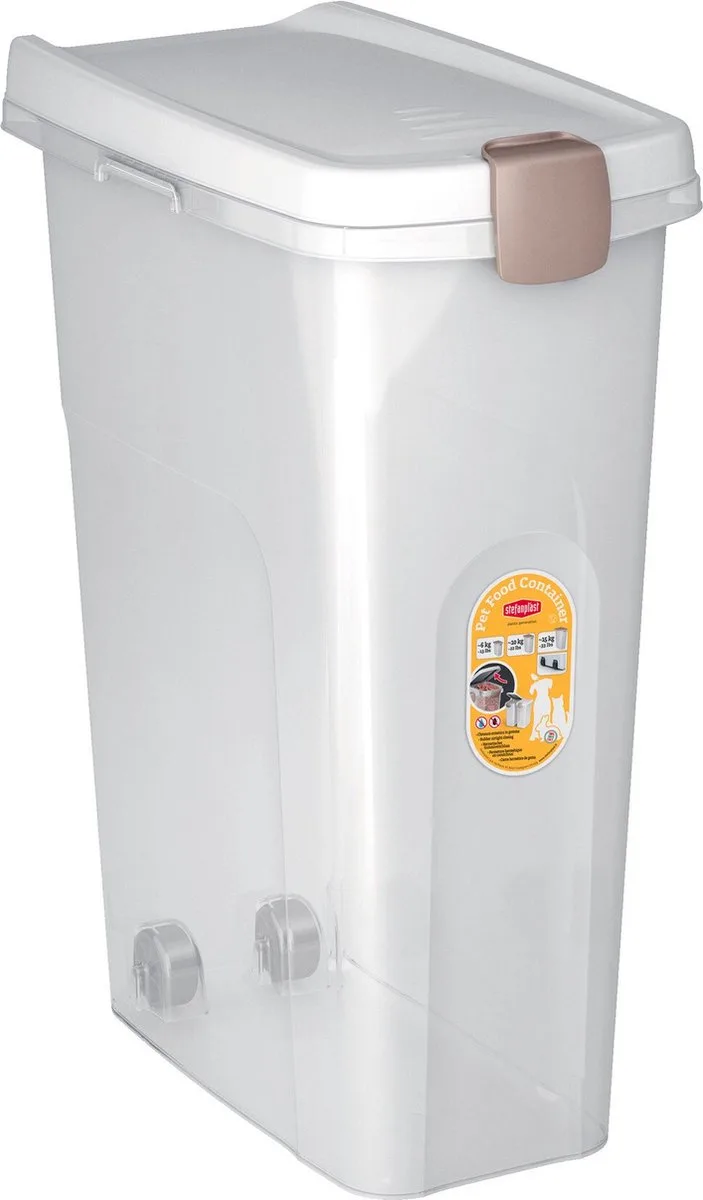 Voerton 40 liter voor circa 15 kg aan hondenvoer Wit - Transparant by Stefanplast in Wit – Transparant – product photo