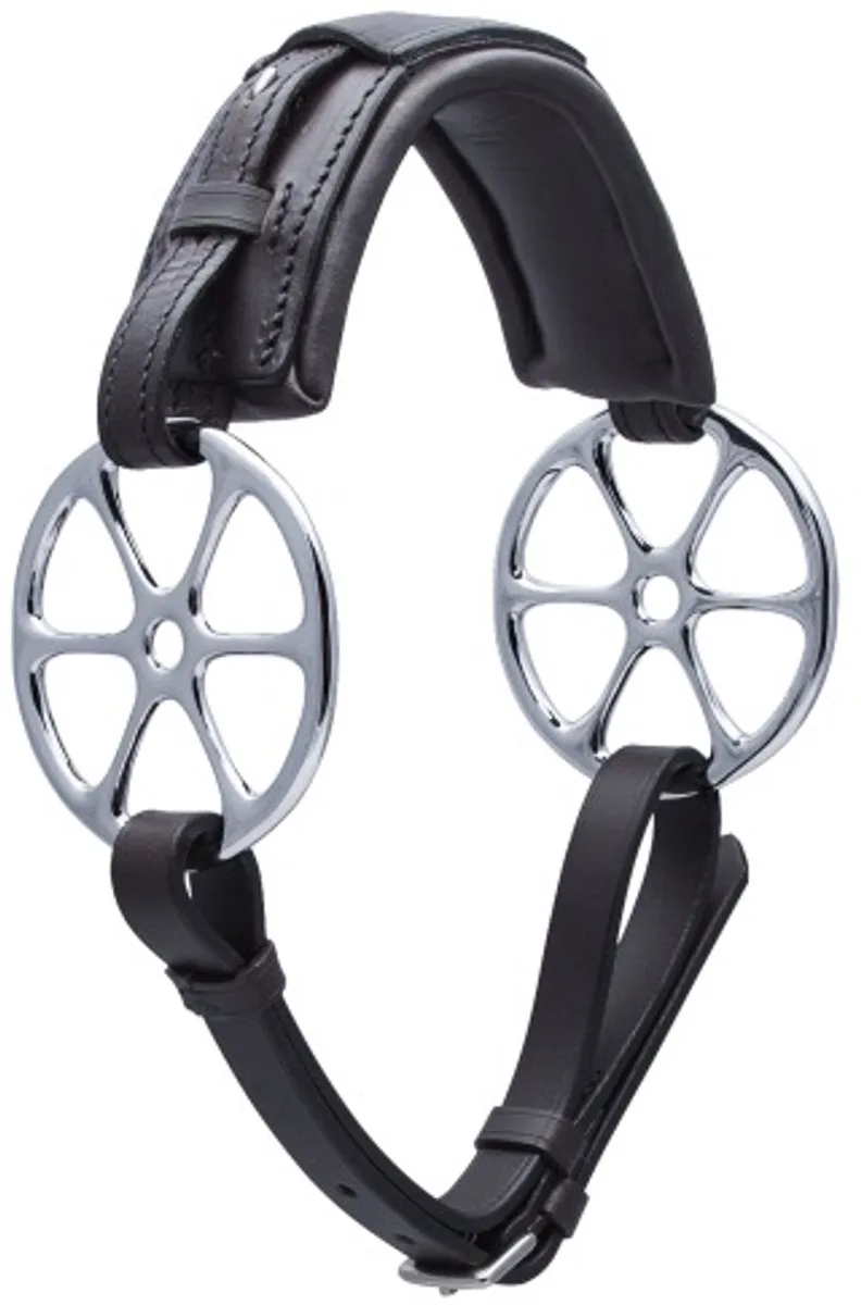 Flower ring leather - cheeks stainless steel Pony de Stübben en Noir – photo produit
