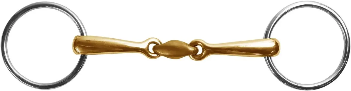 Mors met 2 ringen voor paard dubbel gebroken sjen Stübben van Stübben in Gouden – productfoto