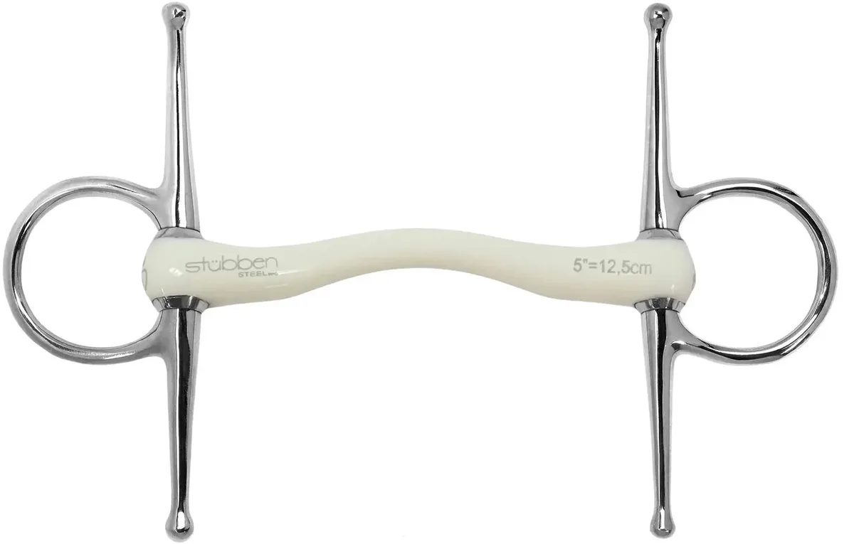 Naaldbit voor paarden Stübben Fine Line Flex de Stübben en Blanc, Argent – photo produit