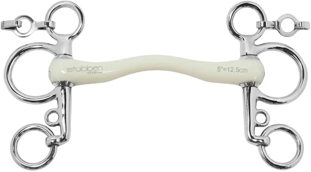 Pelham met kleine takken voor paard Stübben Fine Line Flex de Stübben en Blanc – photo produit