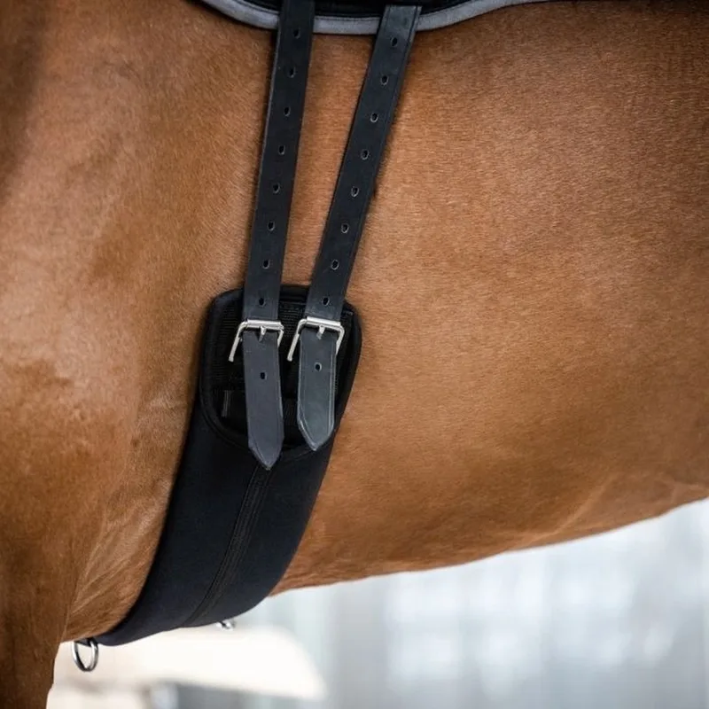 Singel neopreen zonder schokken elastische uiteinden Black - 65 cm | Singels paard de Stübben en Noir – photo produit