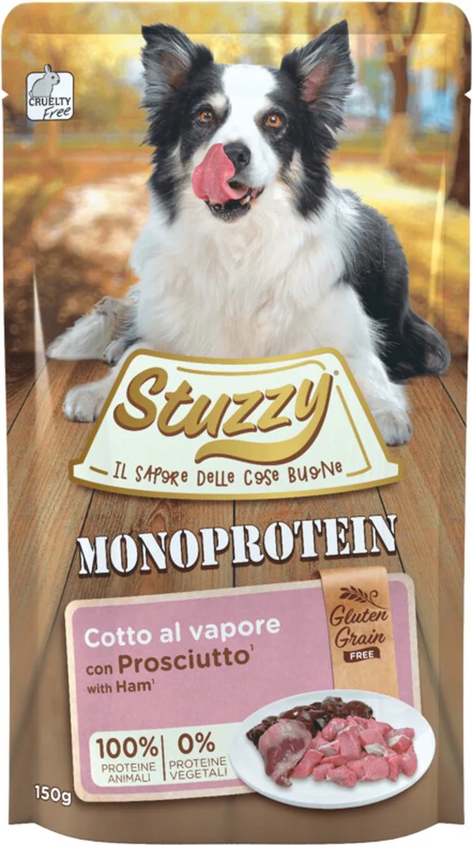12x Stuzzy Hondenvoer Monoprotein Graanvrij Ham 150 gr de Stuzzy – photo produit