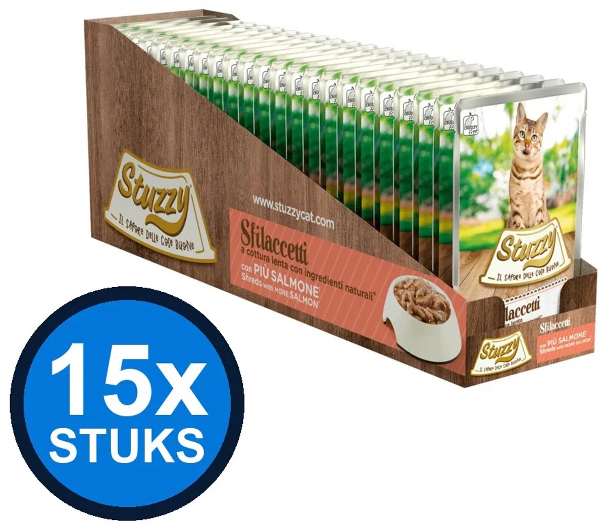 24x Stuzzy Kat Shreds zalm 85gr de Stuzzy – photo produit