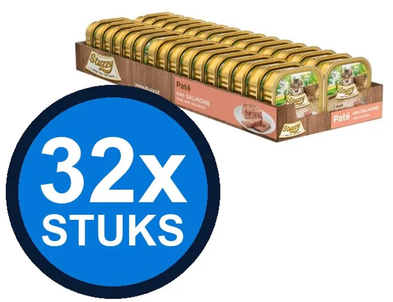 32x Stuzzy - Kat Paté Zalm - Kattenvoer Natvoer - 100g de Stuzzy – photo produit