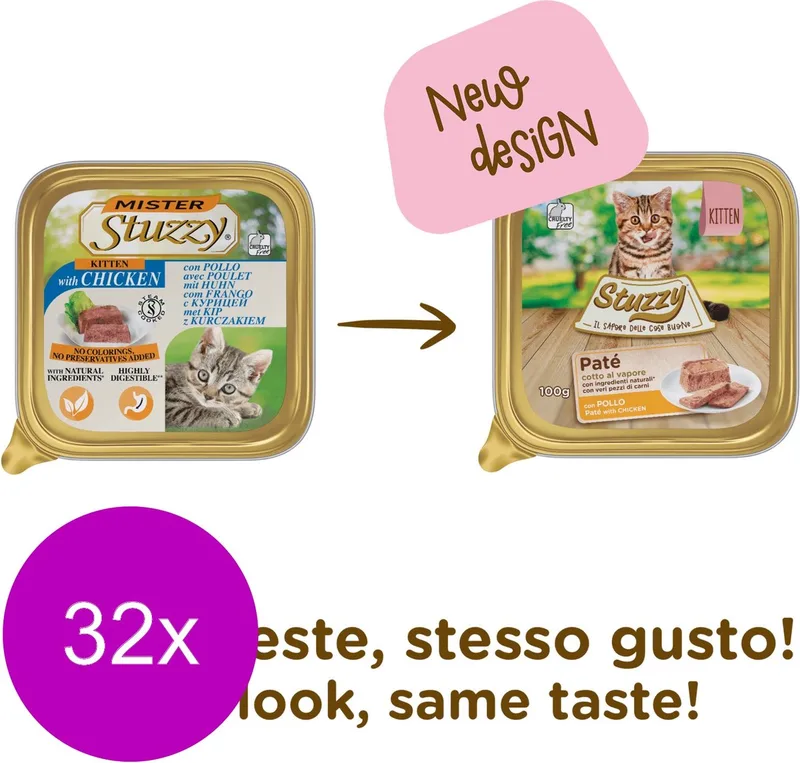 32x Stuzzy Kattenvoer Paté Kip 100 gr de Stuzzy – photo produit