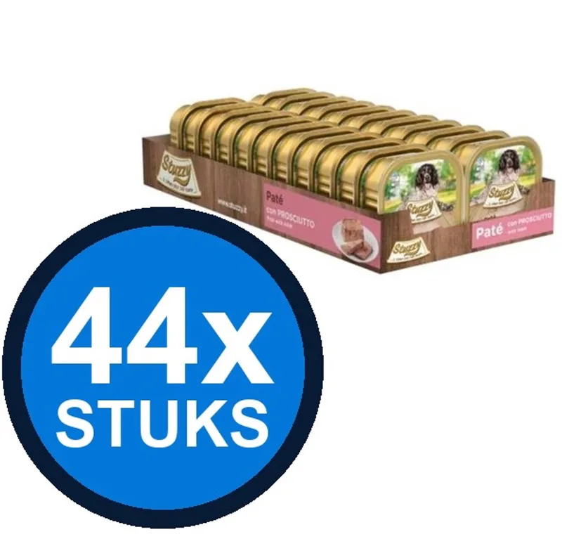 44x Stuzzy - Hond Paté Ham - Hondenvoer Natvoer - 150g von Stuzzy – Produktfoto