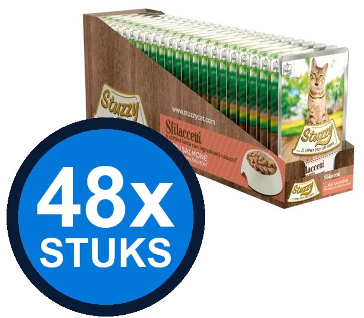 48x Stuzzy Kat Shreds zalm 85gr van Stuzzy – productfoto