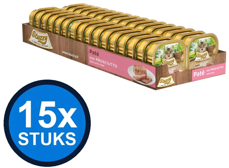 64x Stuzzy - Kat Paté Ham - Kattenvoer Natvoer - 100g von Stuzzy – Produktfoto
