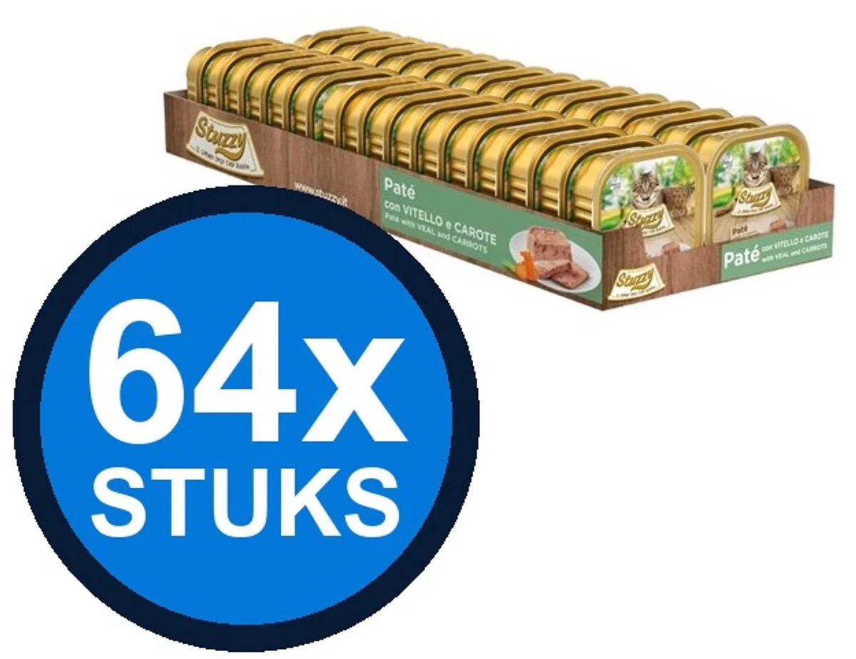 64x Stuzzy Kat Paté kalf wortel 100gr van Stuzzy – productfoto