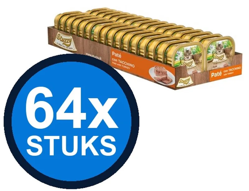 64x Stuzzy - Kat Paté Kalkoen - Kattenvoer Natvoer - 100g by Stuzzy – product photo