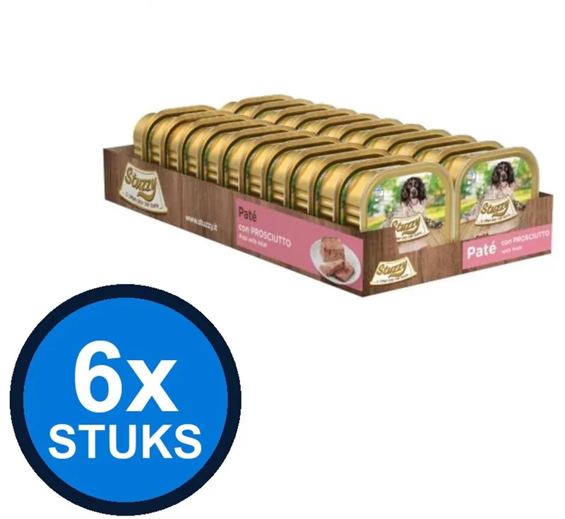 6x Stuzzy - Hond Paté Ham - Hondenvoer Natvoer - 150g by Stuzzy – product photo
