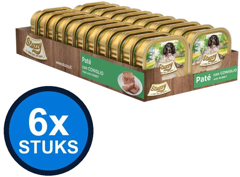 6x Stuzzy - Hond Paté Konijn - Hondenvoer Natvoer - 150g von Stuzzy – Produktfoto