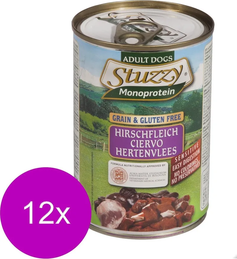 Blik Adult 400 g - Hondenvoer - 12 x Hert de Stuzzy – photo produit