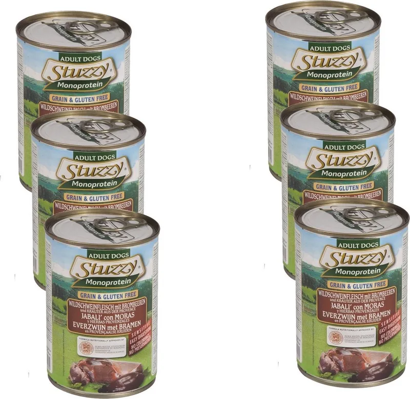 Blik Adult - Everzwijn - Hondenvoer - 6 x 400 g by Stuzzy – product photo