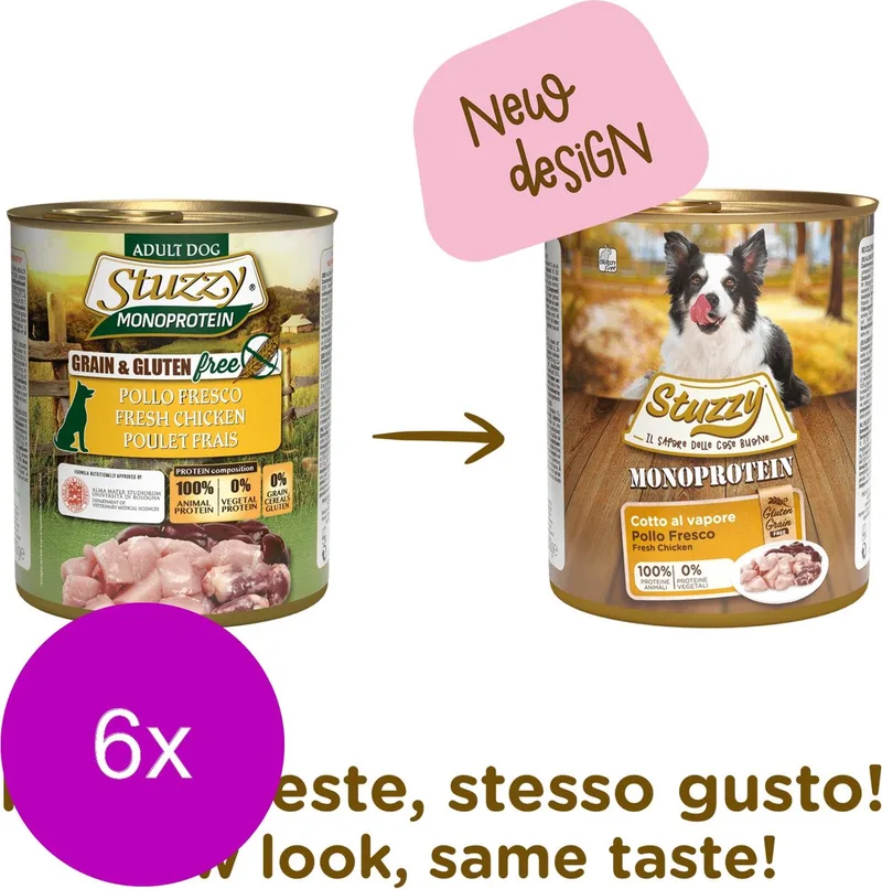 Blik Adult - Kip - Hondenvoer - 6 x 800 g de Stuzzy – photo produit