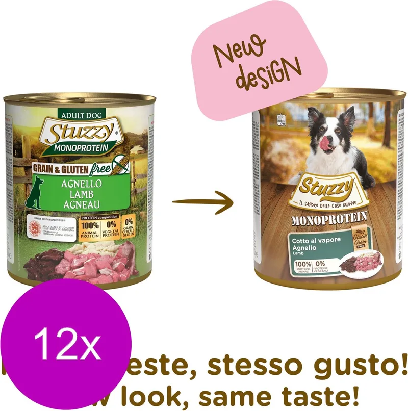 Blik Dog Monoprotein Adult 800 g - Hondenvoer - 12 x Lam de Stuzzy – photo produit
