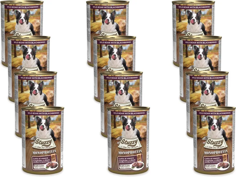Blik Dog Monoprotein Adult - Everzwijn - Hondenvoer - 12 x 400 g von Stuzzy – Produktfoto
