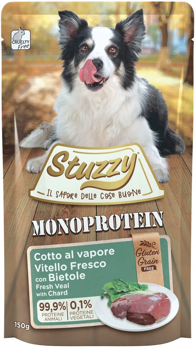 Dog Grain Free Monoprotein Pouch 150 g - Hondenvoer - Kalf von Stuzzy – Produktfoto