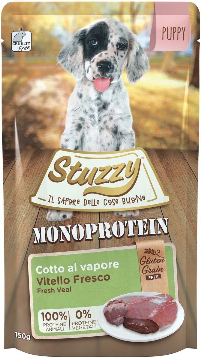 Hondenvoer Puppy Monoprotein Graanvrij Kalf 150 gr de Stuzzy – photo produit