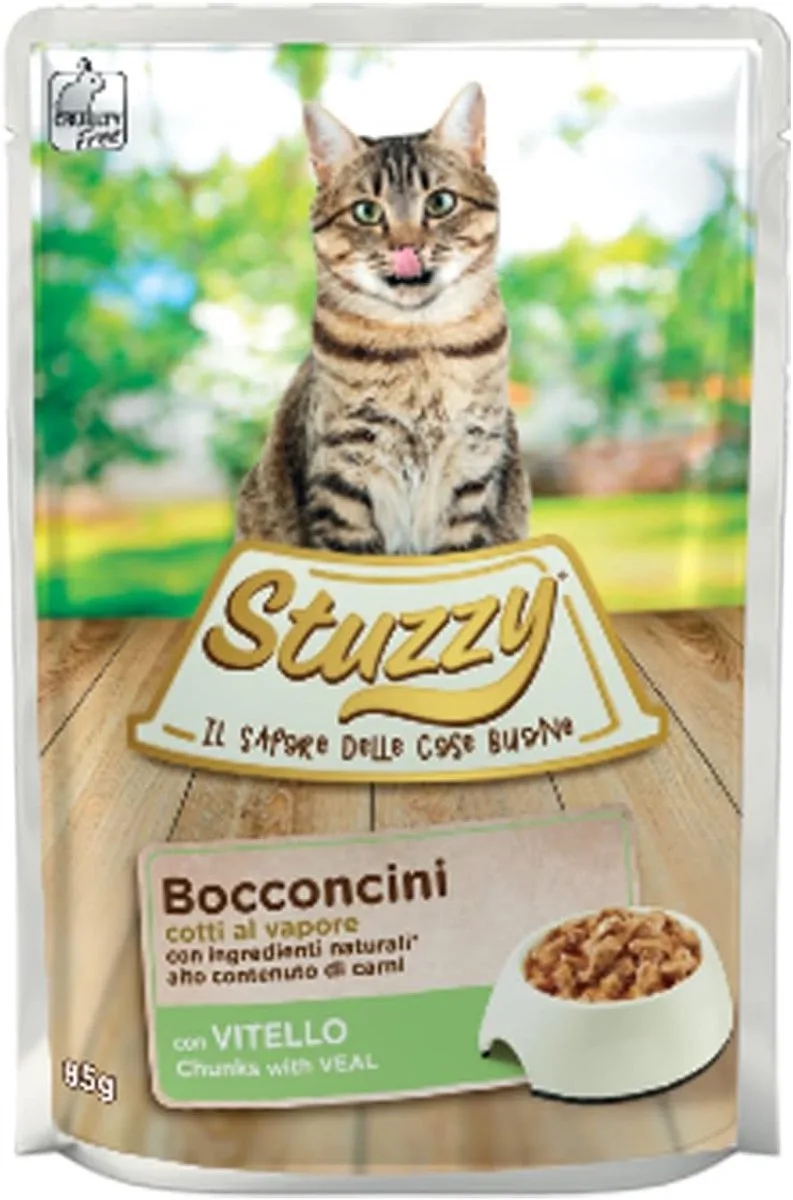 Kat Volwassen Kalfsvlees Natvoer Treats - 24 Zakjes van 85g de Stuzzy – photo produit