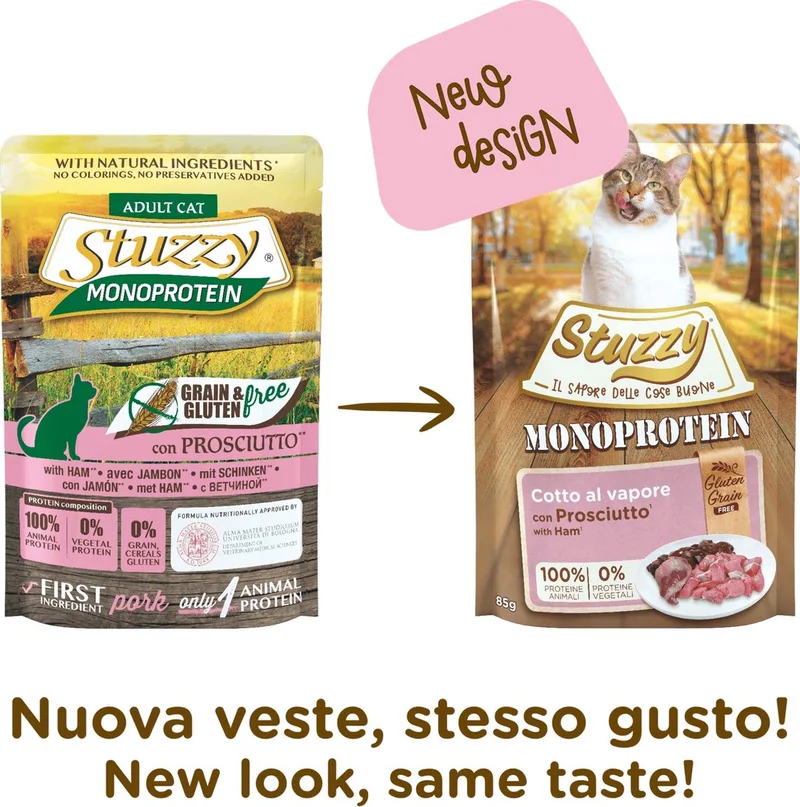 kattenvoer - Ham - Graan vrij - Volledig Natvoer - 16 x 85gram fra Stuzzy – produktbillede