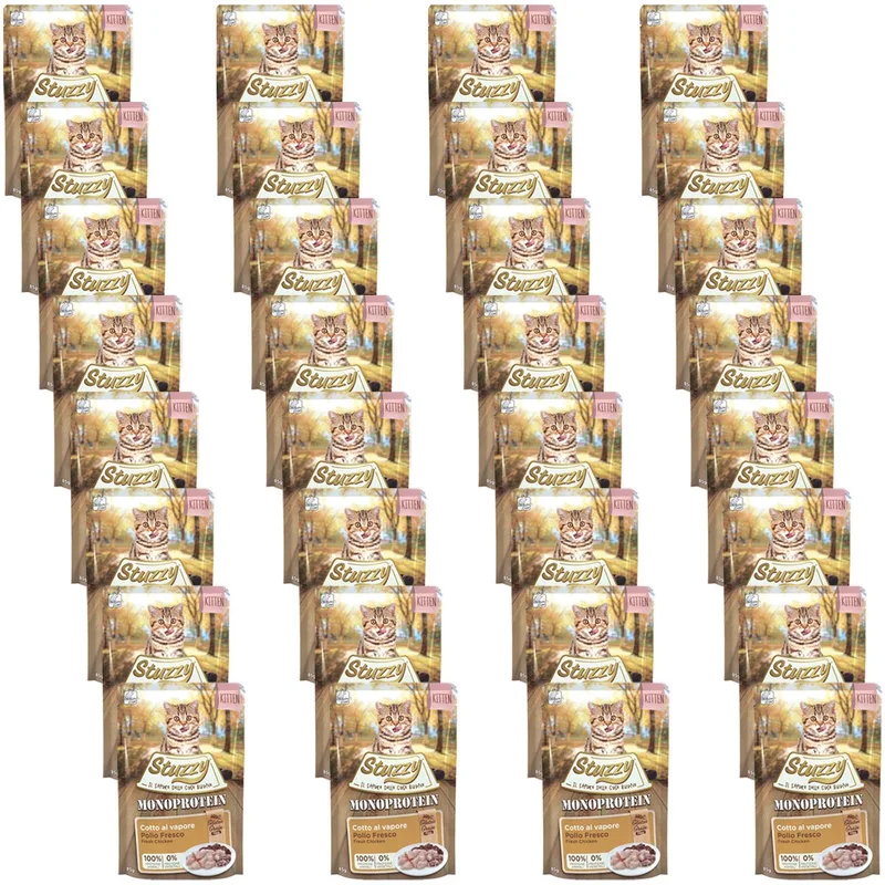 Kitten No Grain Pouch - Kattenvoer - 32 x Kip 85 g de Stuzzy – photo produit