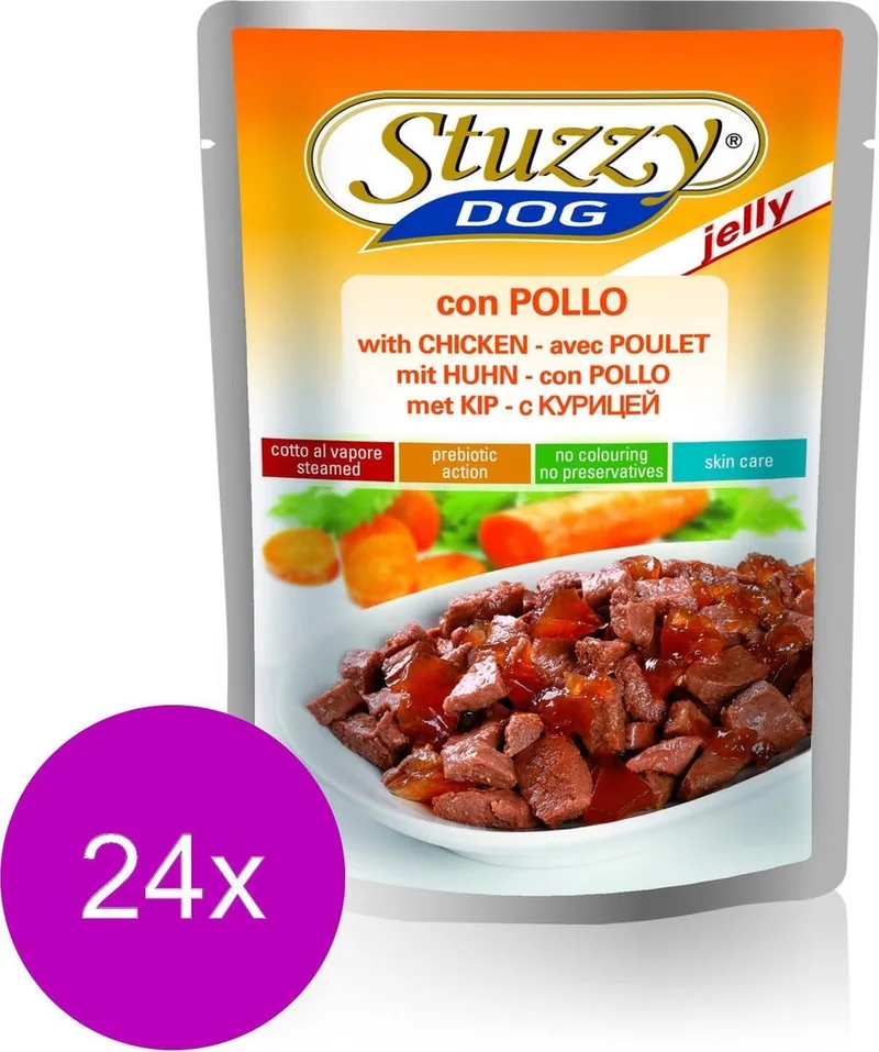Maaltijdzakjes Adult 100 g - Hondenvoer - 24 x Kip von Stuzzy – Produktfoto