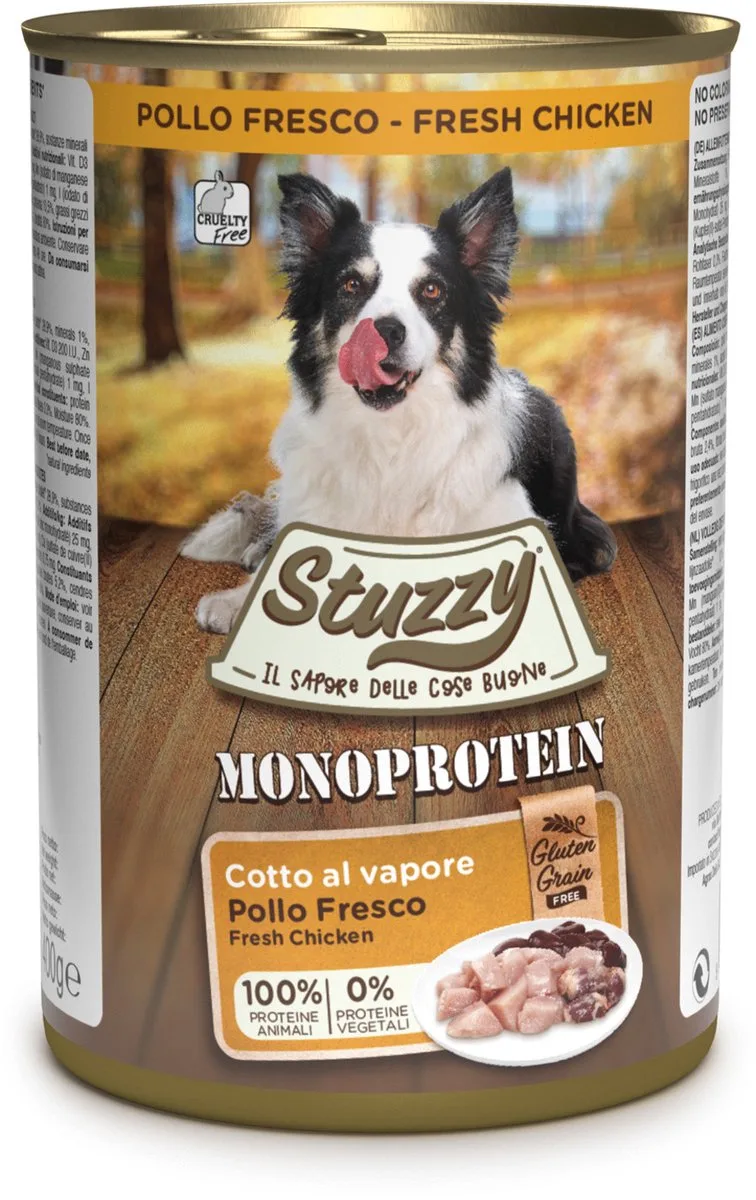 Monoproteïn Kip - Hond - Natvoer - Volledig voer - 6 x 400 gr från Stuzzy – produktbild