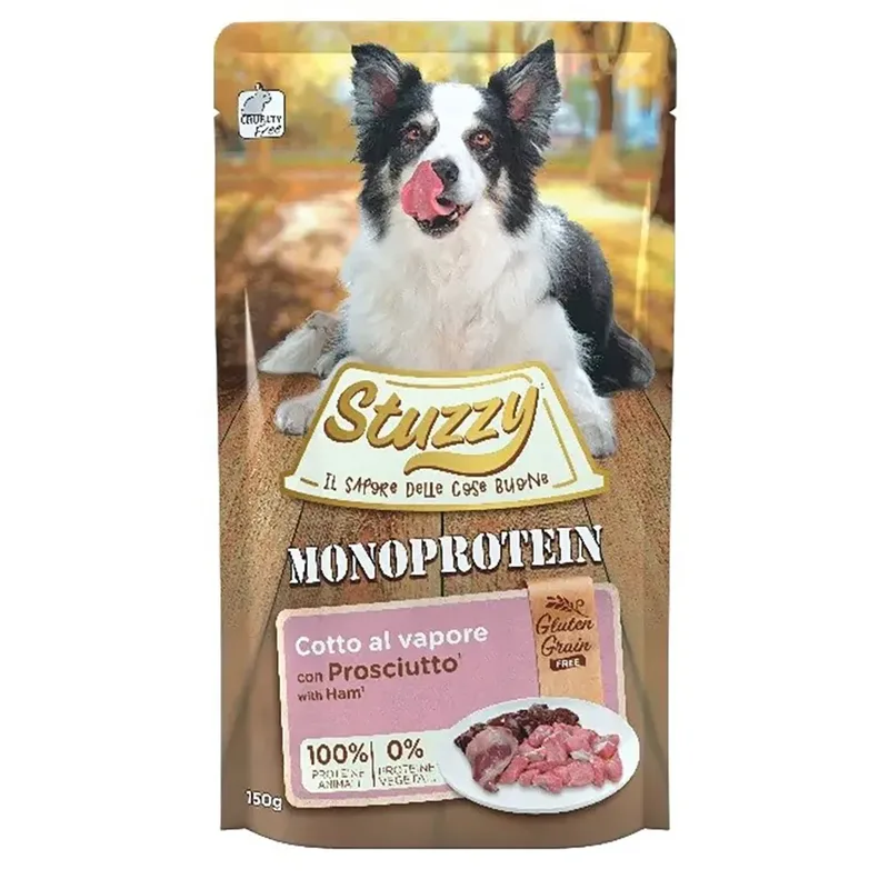 Nourriture Humide Pour Chien Monoprotéinée Au Jambon 150g de Stuzzy – photo produit