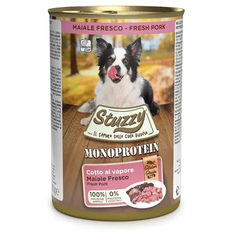 Aliment Humide Monoproteine Pour Chien Au Porc 400g de Stuzzy – photo produit