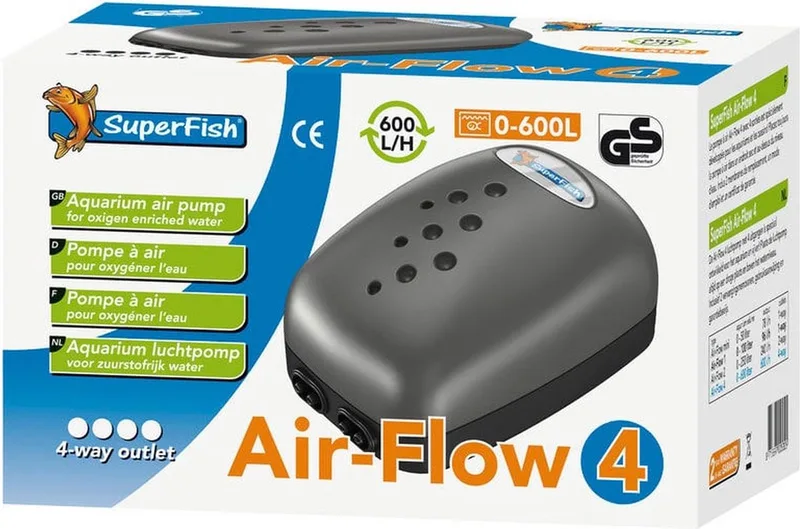 Air Flow 4 - Aquariumpomp - Beluchting - 4 uitgangen de SuperFish en Bleu – photo produit