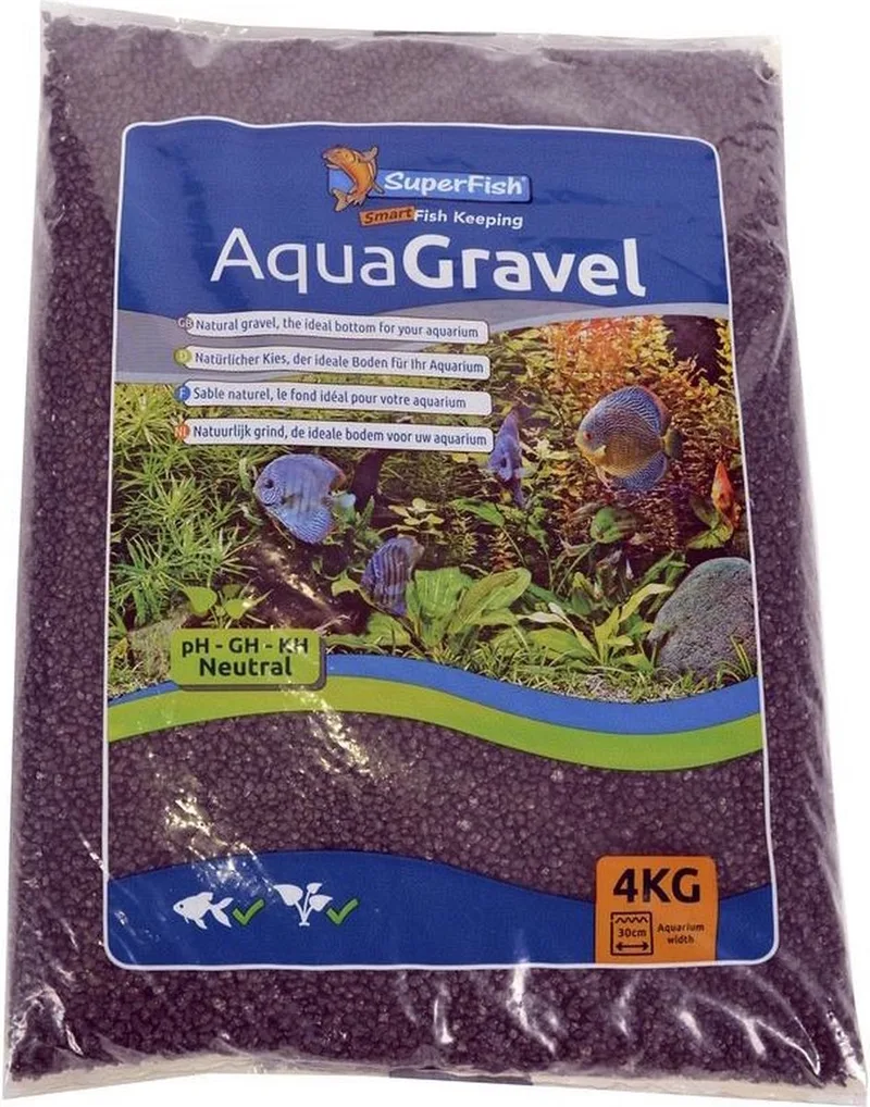 Aqua grind kristalzwart 1-2 mm | 4 kg natuurlijke bodembedekking de SuperFish en Noir – photo produit