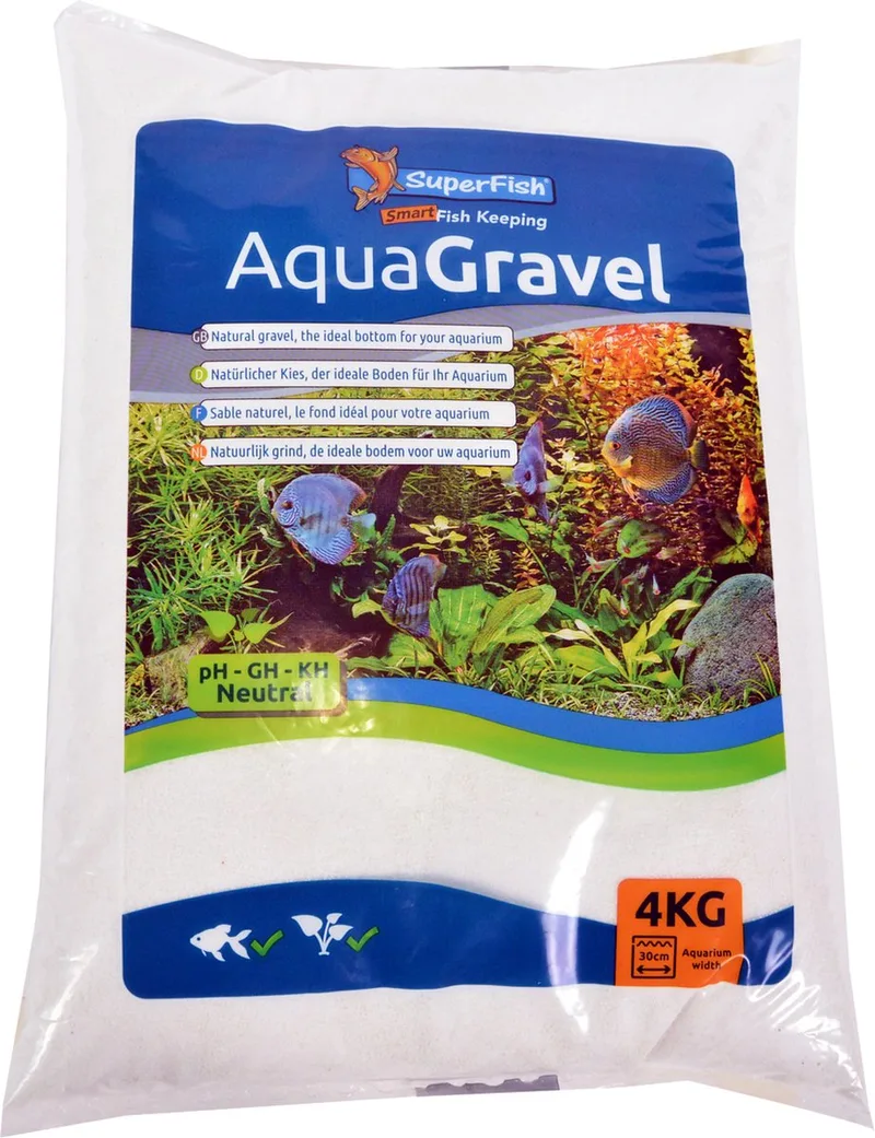Aqua Grind Sneeuw aquariumgrind 4 kg | pH-neutrale bodembedekking by SuperFish in White – product photo