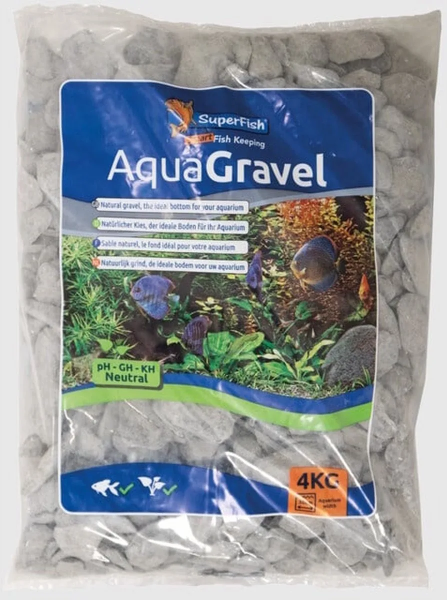 Aqua pebble 30-50 mm | 4 kg natuurlijke aquariumkeien van SuperFish in Zwart – productfoto