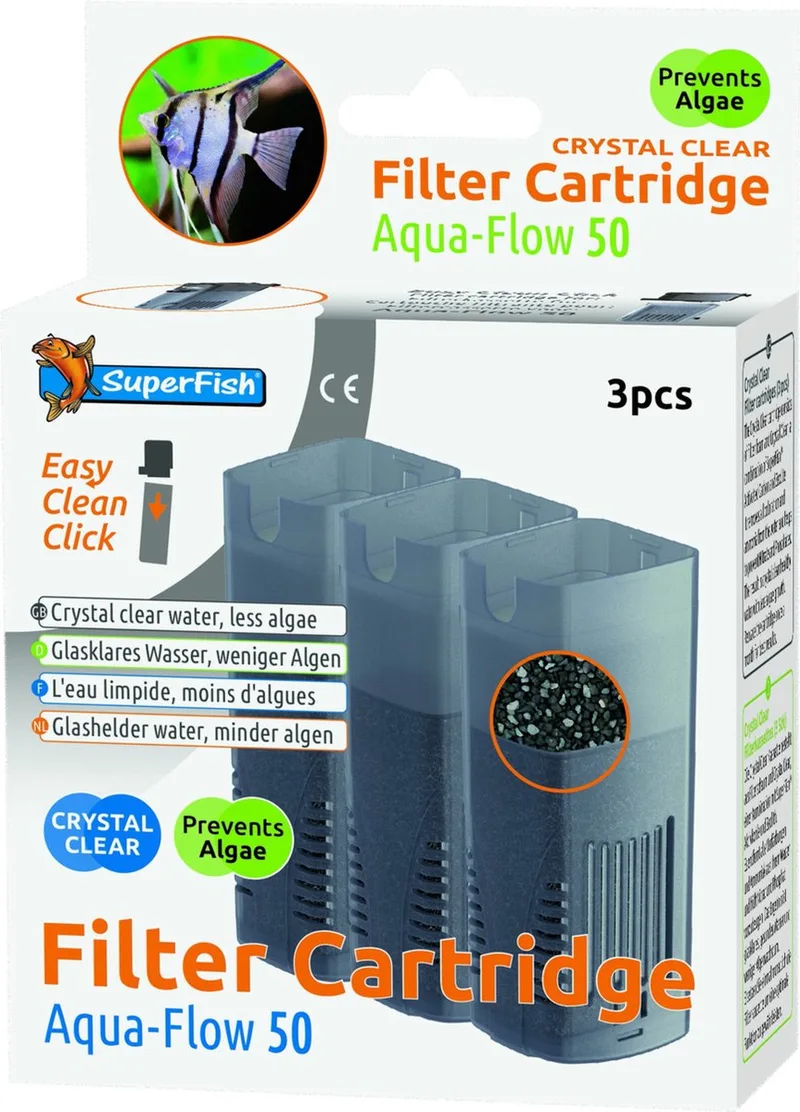 AquaFlow 50 Crystal Clear Cartridge - Aquariumfilter - 3 stuks de SuperFish – photo produit