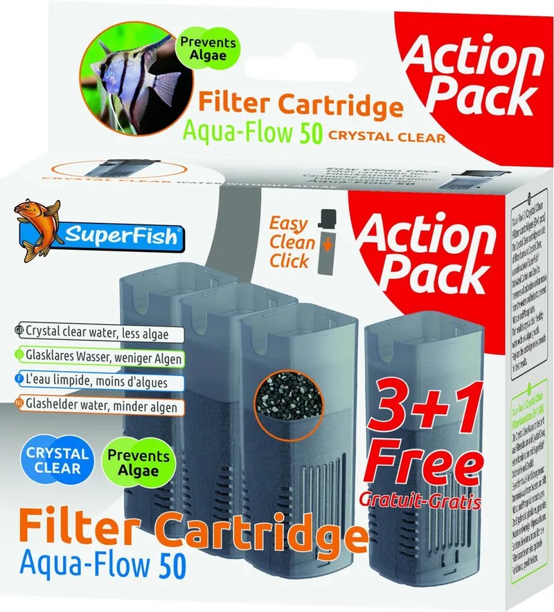 Aquaflow 50 Filter Crystal Clear Cartridge - Aquariumfilter - 4 stuks by SuperFish – product photo