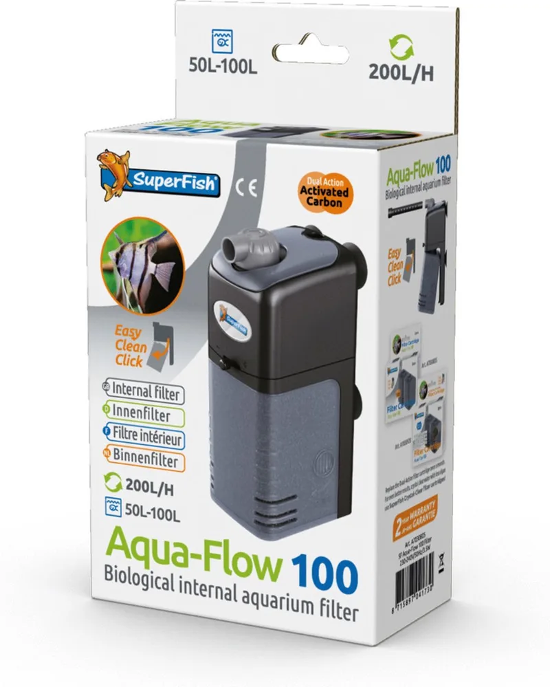 AquaFlow Dual Action 100 - Aquariumfilter - 200 L/H by SuperFish – product photo