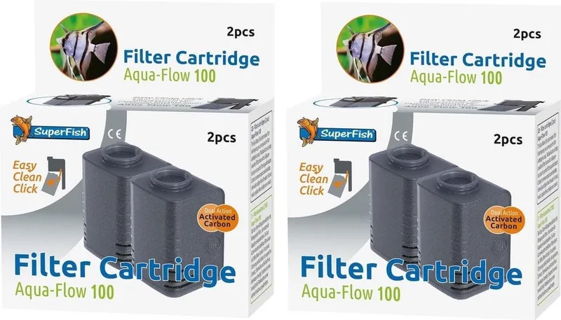 AquaFlow Easy Click 100 Cartridge - Aquariumfilter - 2x 2 Stuks by SuperFish – product photo 1 of 3