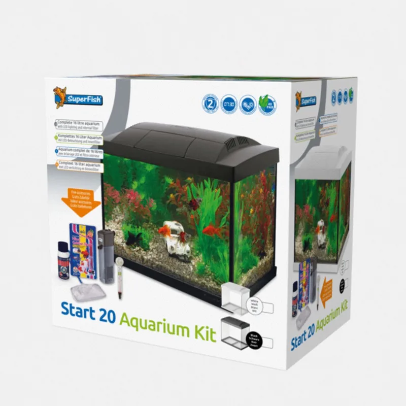 Aquarium Start 20 Goldfish Kit Led 16 l - Aquaria by SuperFish in Black – product photo