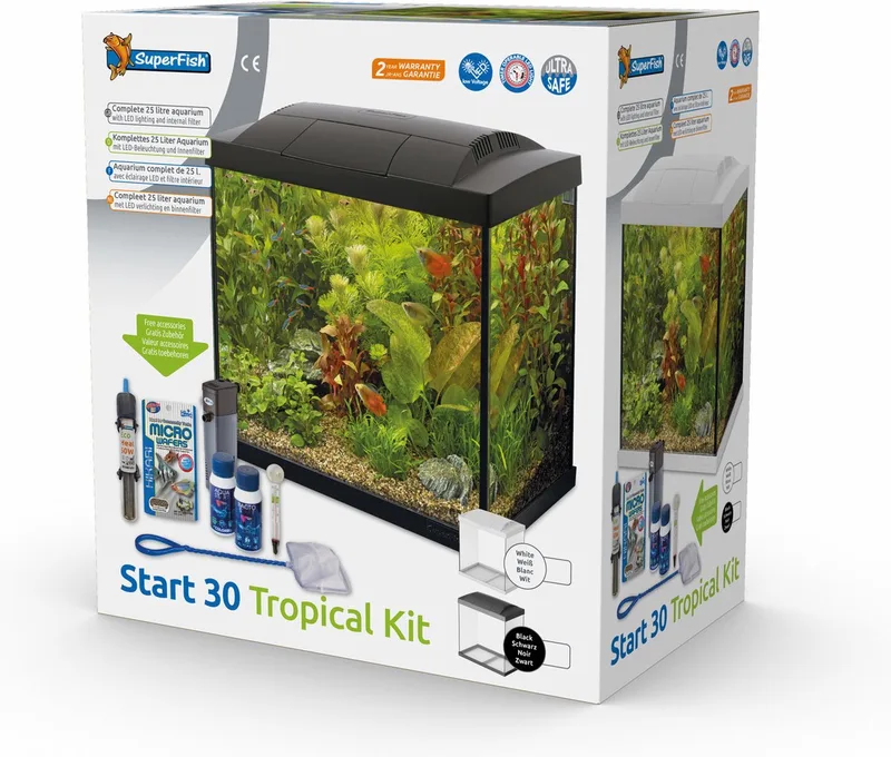 Aquarium Start 30 Tropical Kit Retro Led 27 l - Aquaria by SuperFish in White – product photo
