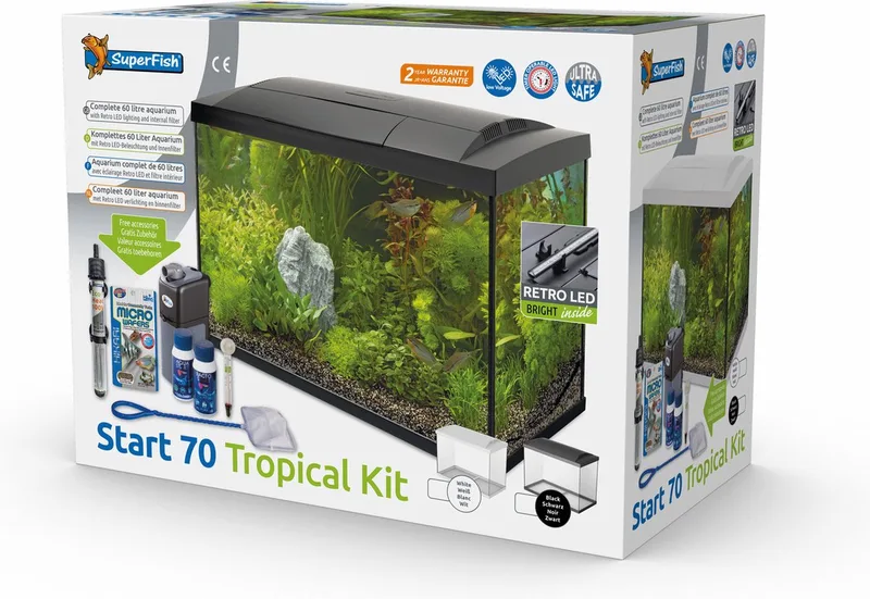 Aquarium Start 70 Tropical - 58 x 30 x 45 cm - 70 L by SuperFish in White – product photo