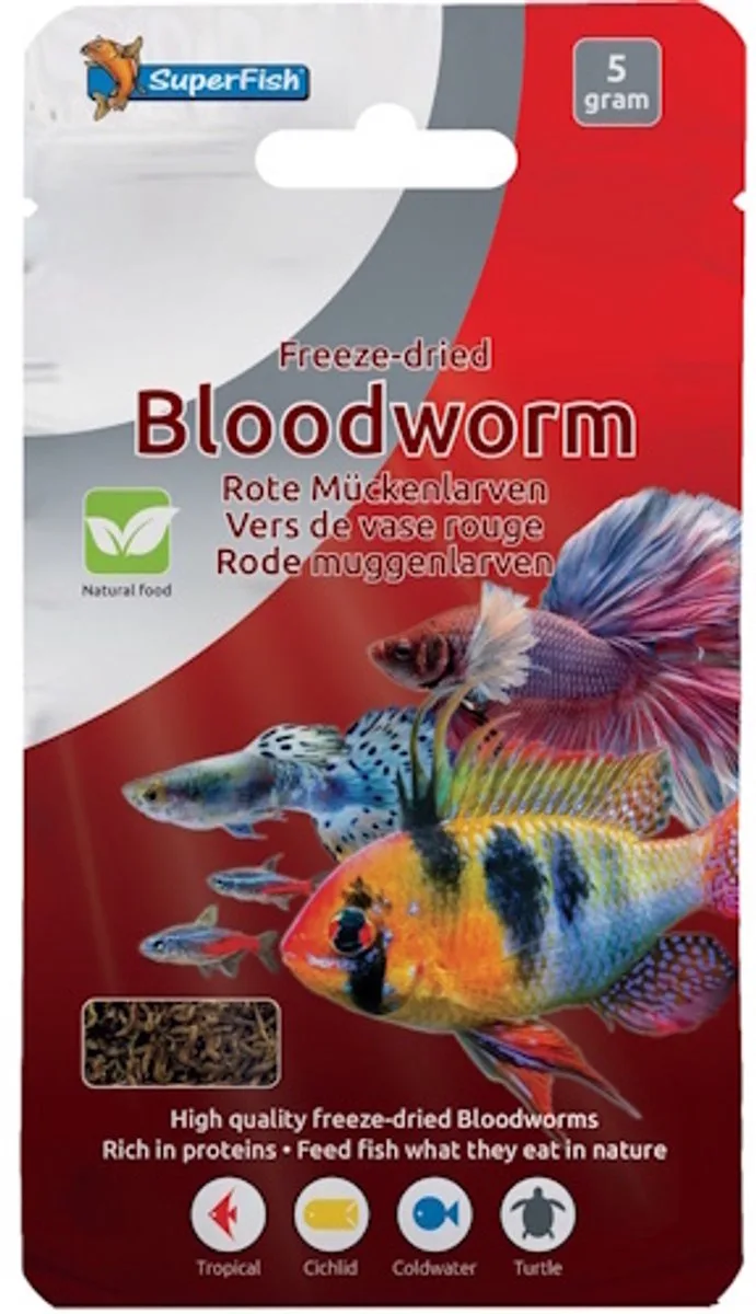 Blood Worms - Gedroogde Rode Muggenlarven by SuperFish – product photo