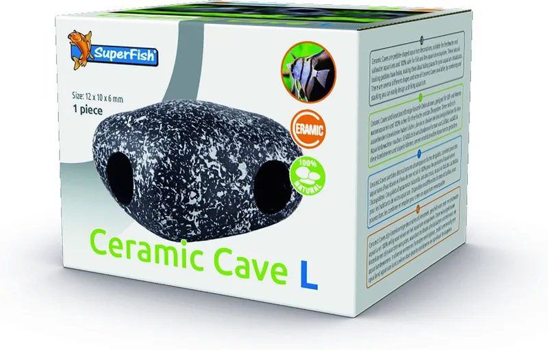 Ceramic Cave L - Aquarium - Ornament - 12x10x6 cm by SuperFish in Color – product photo