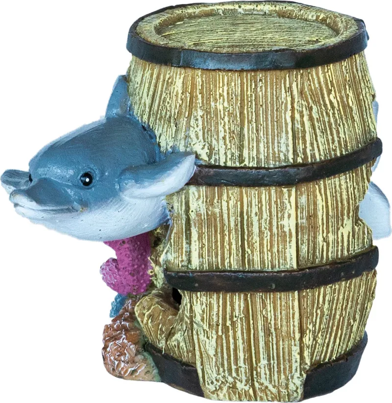 Deco Barrel Dolphin - Aquarium - Ornament - 13x10x12 cm by SuperFish – product photo