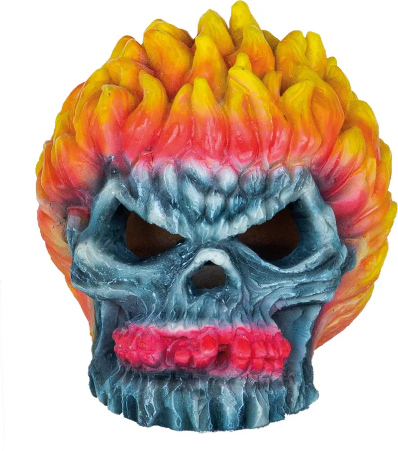 Deco Led Monster Fire Skull - Aquarium - Ornament - 12x9x11 cm Grijs by SuperFish – product photo