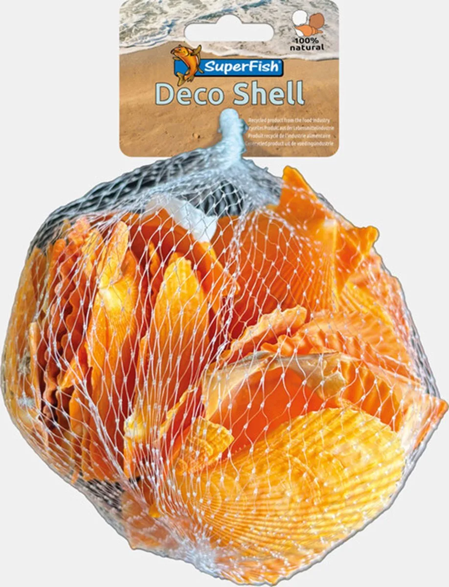 Deco schelp | 200 gram natuurlijke aquariumdecoratie schelpen by SuperFish in Yellow – product photo